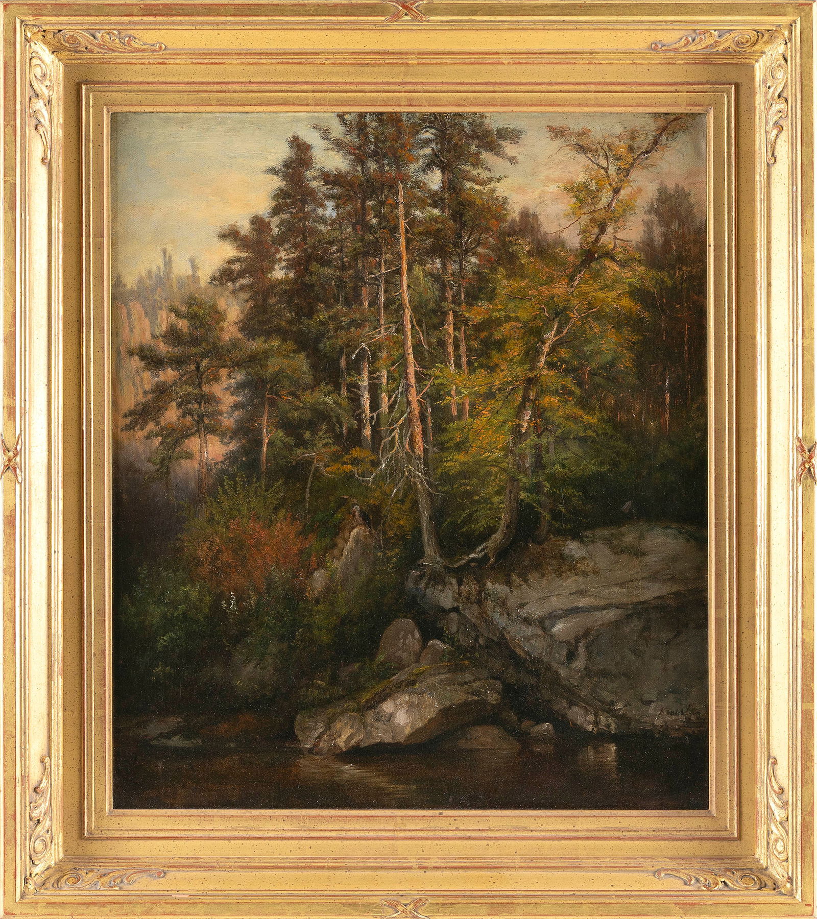 HENDRIK-DIRK KRUSEMAN VAN ELTEN (New York/Europe, 1829-1904), "Early Morning- Adirondack (1 of 4)