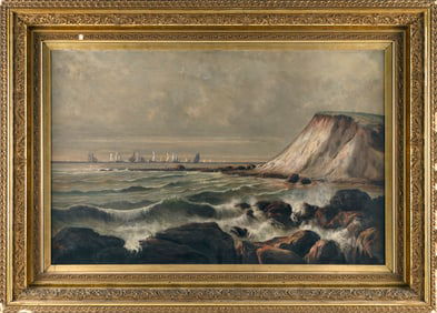 MANNER OF HARRISON BIRD BROWN (America, 19th Century), Rocky coastline., Oil on canvas, 27.5" x