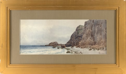 ALFRED THOMPSON BRICHER (New York/New Hampshire, 1837-1908), "Ashburton Cliff, Grand Manan".,