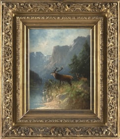 ATTRIBUTED TO ALBERT BIERSTADT (New York/California/Massachusetts/Kansas/Germany, 1830-1902), Deer