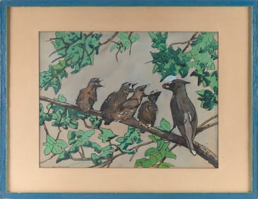 JANE PETERSON (Massachusetts/New York/Kansas/Illinois/France/Italy, 1876-1965), Bird feeding its