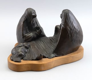 ALLAN CAPRON (HAOZOUS) HOUSER (New Mexico/California, 1914-1994), Seated mother, father and their