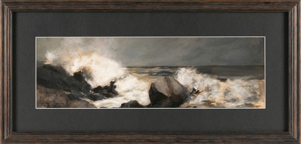 FRANK BENTON ASHLEY LINTON (Pennsylvania, 1871-1943), Seascape., Watercolor and gouache on paper,