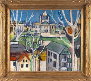 ALBERTUS EUGENE JONES (Connecticut, 1882-1957), "New Haven, 1946"., Oil on canvas, 26" x 30". Framed
