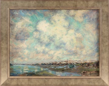 HENRY RODMAN KENYON (Massachusetts/Louisiana, 1861-1926), "Clouds"., Oil on board, 12" x 16". Framed