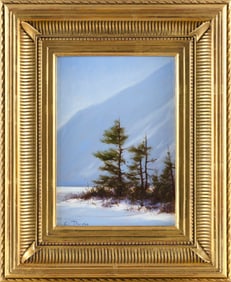 WILLIAM ROBERT DAVIS (Massachusetts, 1952-), "'Echo Lake' Franconia, N.H."., Oil on panel, 7" x 5".