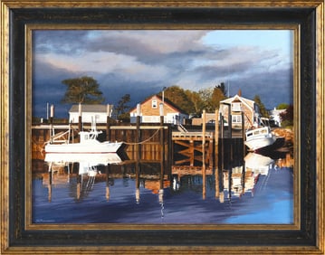 J.K. MAHONEY (Massachusetts, Contemporary), Rock Harbor, Orleans, Massachusetts., Oil on canvas