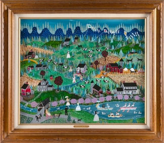 ROSEBEE (Massachusetts, 1932-2016), "A Summer's Day"., Oil on panel, 20" x 24". Framed 28" x 31".