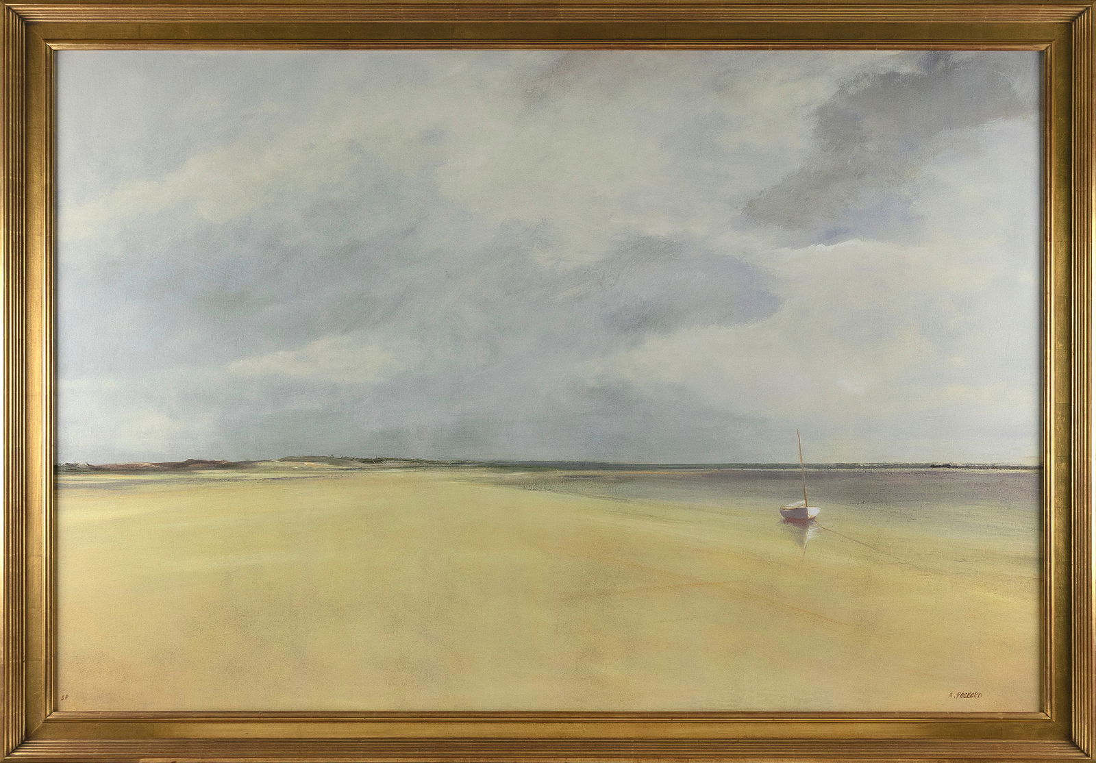 ANNE PACKARD (Massachusetts/New Jersey, 1933-), Cape Cod shore., Giclee on canvas, 40" x 60". Framed: ANNE PACKARDMassachusetts/New Jersey, 1933-Cape Cod shore. Signed "A. Packard" lower right. Marked "AP" lower left.Giclee on canvas, 40" x 60". Framed 65" x 45".