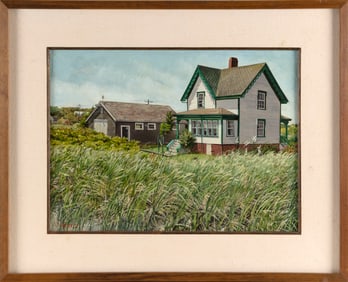 HELEN WEBSTER (America, 20th Century), House on Mayo Beach, Wellfeet, Massachusetts., Oil on canvas,