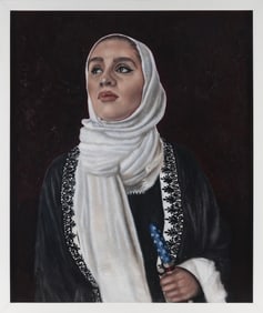O'NEIL SCOTT (Jamaica/Pennsylvania, 1982-), "Muslim in America"., Oil on archival plexiglass, 36" x
