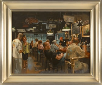 ELAINE G. COFFEE (Arizona/New Jersey, 1941-), "Land Ho! Connection"., Oil on linen, 24" x 30".