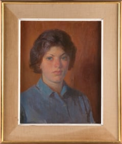 HENRY HENSCHE (Massachusetts/Louisiana/Germany, 1899-1992), Portrait of Lois, age 16., Oil on