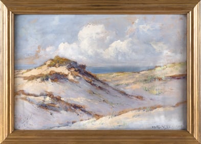 ARTHUR VIDAL DIEHL (Massachusetts/New York/England, 1870-1929), Sand dunes., Oil on board, 16" x