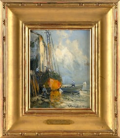 ARTHUR VIDAL DIEHL (Massachusetts/New York/England, 1870-1929), "Fishermen, Cape Cod"., Oil on