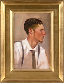 DOUG RUGH (Massachusetts/Germany, 1964-), "Study of a Young Man, Painted at the Old Train Depot,