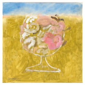 JANE COURQUIN (England/France, Contemporary), "Les Roses de Rosa en Italie"., Oil on canvas, 16" x