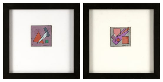 ROLPH SCARLETT (New York/California/Canada, 1889-1984), Pair of geometric abstracts., Ink and