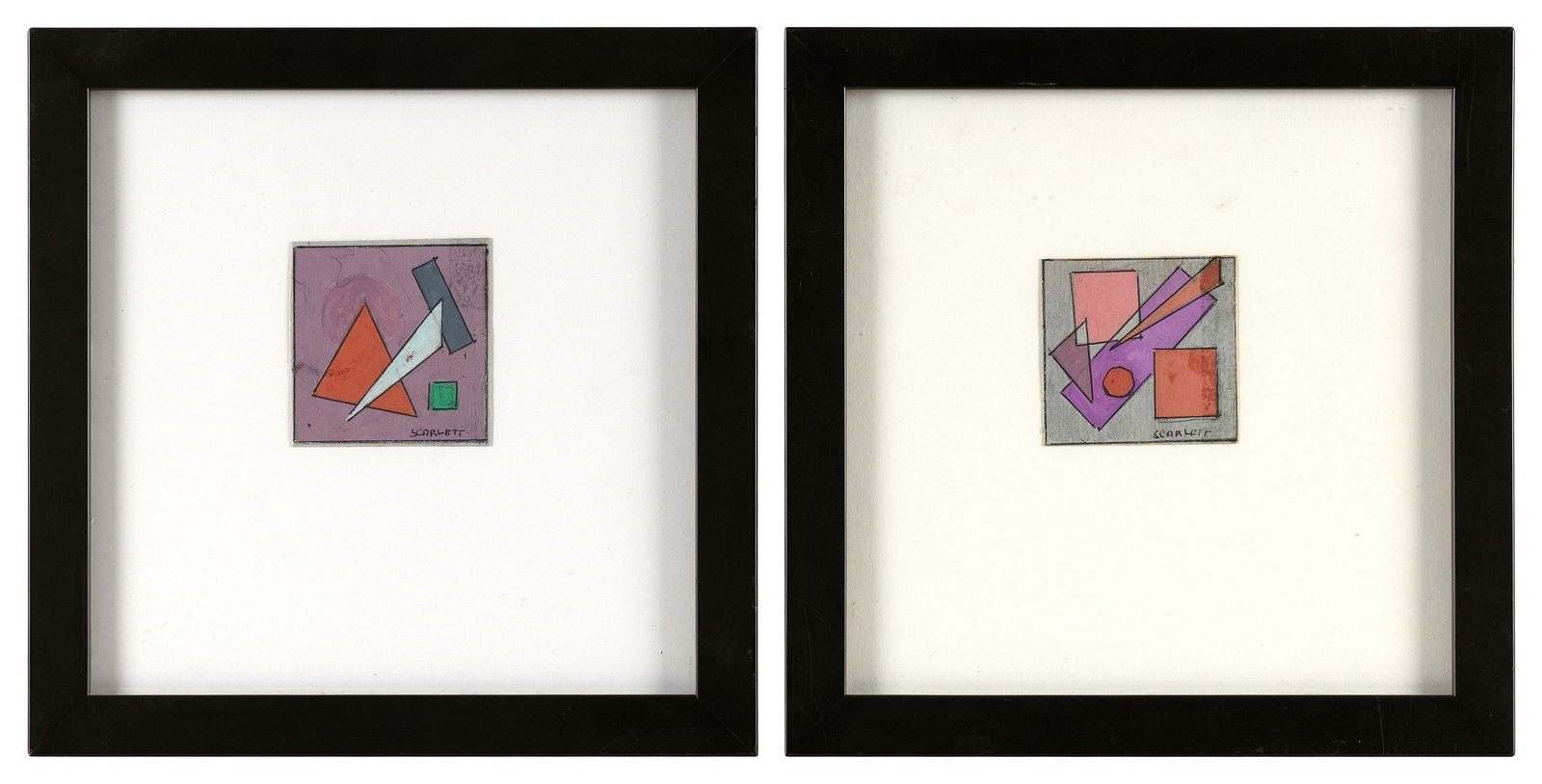 ROLPH SCARLETT (New York/California/Canada, 1889-1984), Pair of geometric abstracts., Ink and (1 of 2)