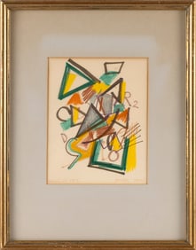 GIUSEPPE NAPOLI (New York, 1929-1967), Geometric abstract., Mixed media on paper, 8" x 6.25" sight.