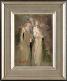 JAMES KUBIATOWICZ (Missouri/Rhode Island, Contemporary), "We're Off"., Oil on canvas, 8" x 6".