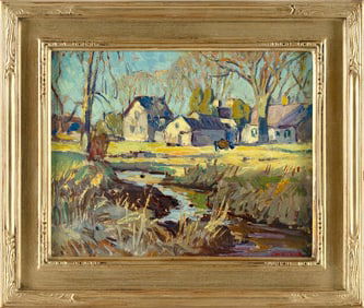 LEE WINSLOW COURT (Massachusetts/Maine, 1903-1992), "Meadow Brook Lainsville Aug 1929"., Oil on
