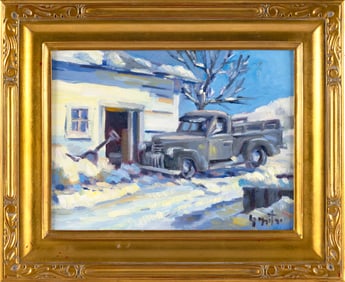 PAUL CIARAMITARO (Massachusetts, Contemporary), "41 Ford Pickup"., Oil on canvas, 9" x 12". Framed