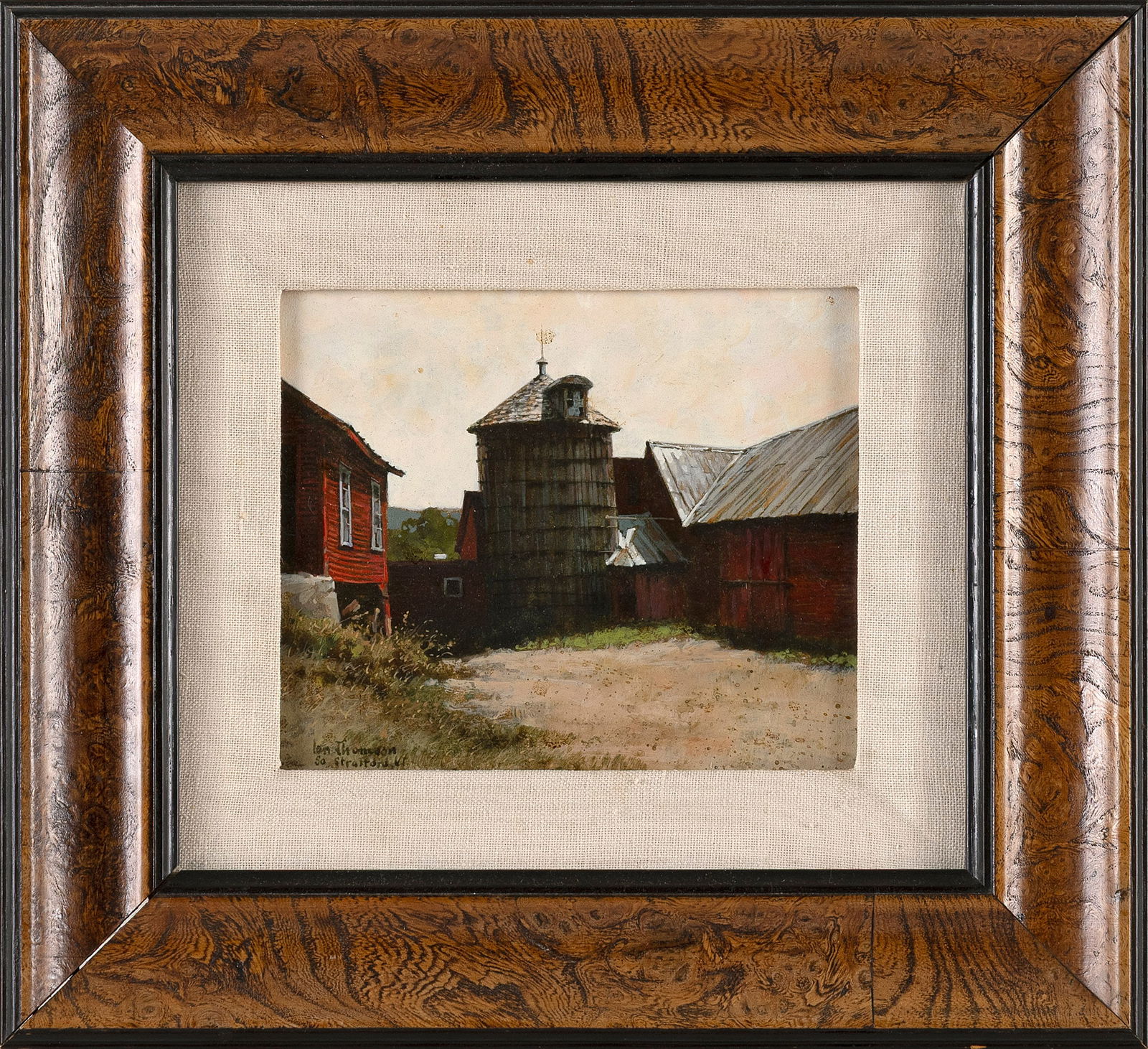 IAN THOMSON (Vermont, Contemporary), "Williams Farm, Randolph, Vermont"., Oil on masonite, 5.25" x (1 of 2)
