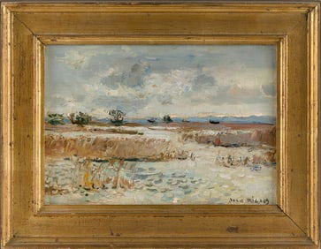 JEAN RIGAUD (France, 1912-1999), "La Briere"., Oil on canvas, 8" x 10.5". Framed 11" x 14.25".