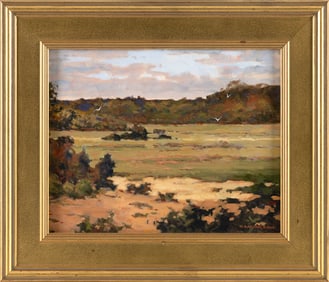 HERMAN LATHAM KENT (Massachusetts, 1930-2010), "Beautiful Cape Cod Day"., Oil on board, 8" x 10".