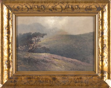 ARTHUR VIDAL DIEHL (Massachusetts/New York/England, 1870-1929), Sunset over rolling hills., Oil on