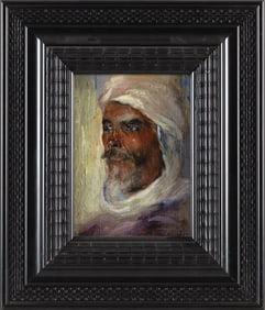 CALEB ARNOLD SLADE (Massachusetts, 1882-1961), Study of a Moroccan camel driver., Oil on board, 7" x