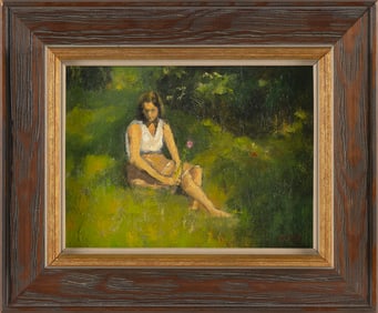 RICHARD STALTER (Connecticut/New York, 1934-), "The Apple Tree"., Oil on board, 9" x 12". Framed 14"