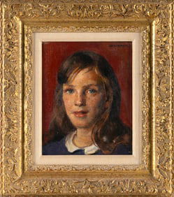 ROBERT BRACKMAN (New York/Connecticut, 1898-1980), "Cathy"., Oil on canvas, 10" x 8". Framed 16.5" x