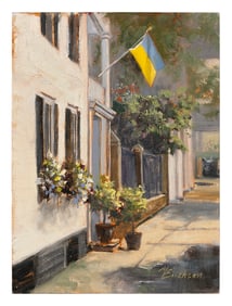 MARY ERICKSON (Florida/North Carolina, 1957-), "Love Thy Neighbor"., Oil on panel, 8" x 6".