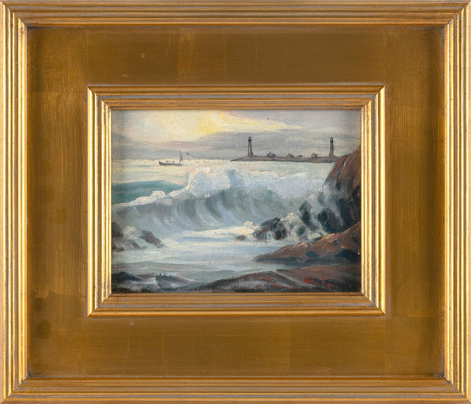 PETER KOSTER (Massachusetts/Florida, 1891-1978), Twin Lights, Thacher Island, Rockport, (1 of 2)