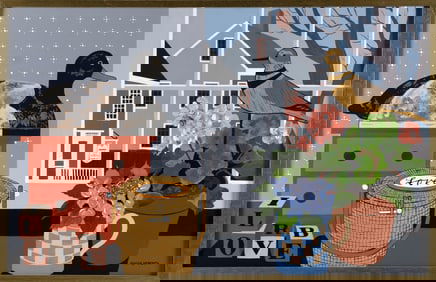 MAGGIE MEREDITH (New York/New Hampshire, 1922-2012), "Love"., Oil on canvas, 20" x 32". Framed