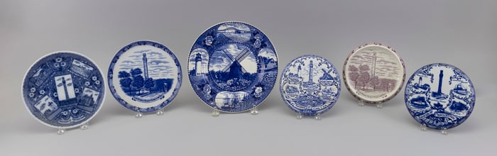 COLLECTION OF SIX SOUVENIR PLATES OF PROVINCETOWN AND CAPE COD INTEREST England, Early 20th Century