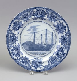 RARE WILLIAM ADAMS & CO. MARCONI WIRELESS STATION SOUVENIR PLATE England, Last Quarter of the 19th