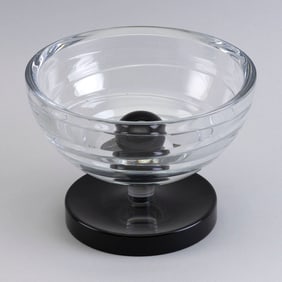 BACCARAT "HYPNOS" CRYSTAL BOWL 20th Century Orb diameter 3". Bowl height 6". Diameter 8.5".