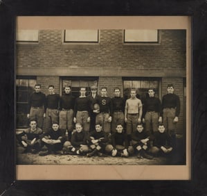 BLACK AND WHITE PHOTOGRAPH OF THE HOLDEN FOOTBALL TEAM Early 20th Century 19.5" x 21". Unframed.