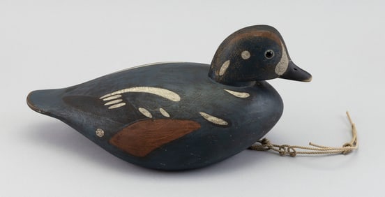 MARTY COLLINS HARLEQUIN DRAKE DECOY East Wareham, Massachusetts, 1960- Length 13".