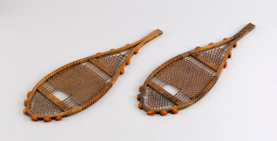 PAIR OF MINIATURE SNOWSHOES 20th Century Lengths 14".