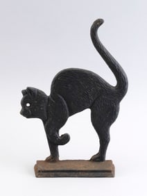 CAST IRON CAT DOORSTOP 20th Century Height 11.5".