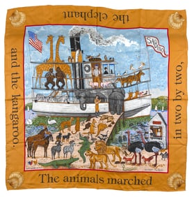 ELIZABETH MUMFORD SILK SCARF Contemporary 33" x 33".