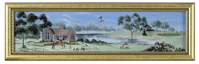 JAYNE SHELLEY-PIERCE (Massachusetts, Contemporary), View of the Wianno Club golfcourse., Oil on