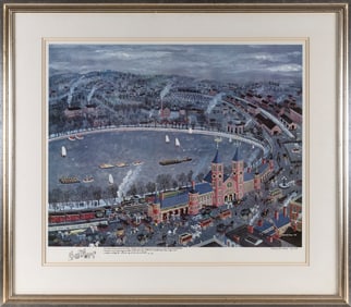 MAXWELL MAYS (Rhode Island, 1918-2009), "The Providence and Worcester Station"., Limited edition