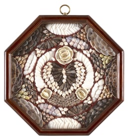 SAILOR'S SHELLWORK VALENTINE Contemporary 10" x 10".