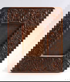 CARVED WOODEN PICTURE FRAME Contemporary Overall 11" x 9".