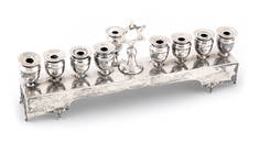 STERLING SILVER MENORAH 19th/Early 20th Century Approx. 11.6 troy oz.